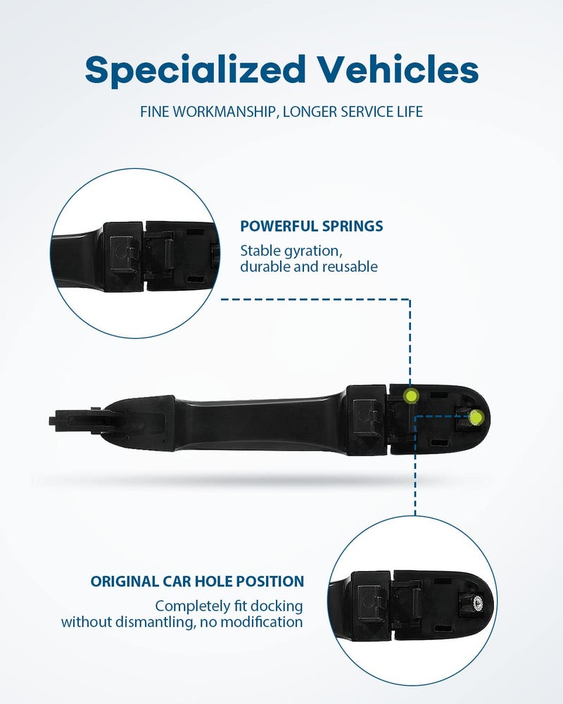 LUJUNTEC Exterior Front Passenger Side Door Handle Replacement fit for 2005-2010 for Kia for Sportage Smooth Black - Image 5